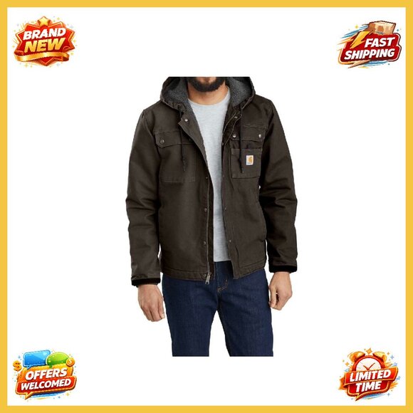 Relaxed Fit Utility Jacket Sherpa Lined Duck Canvas Workwear Classic